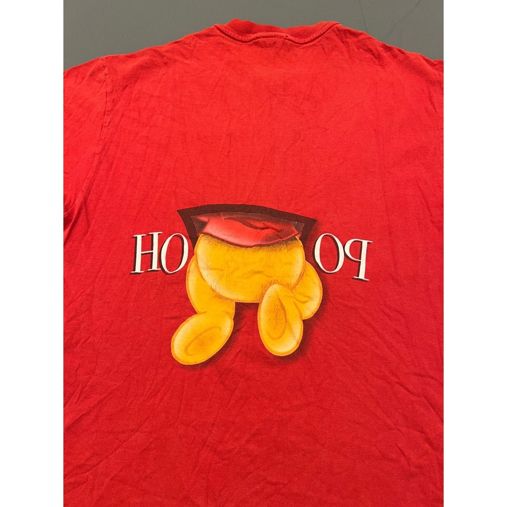 Vintage Disney Winnie the Pooh T Shirt Red Double Sided Graphic 90s Large - Picture 4 of 7